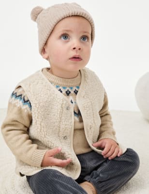 

M&S Collection Gilet aus Borg (0-3 J.) - Cream, Cream