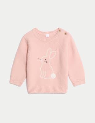 

Girls M&S Collection Cotton Rich Bunny Jumper (0-3 Yrs) - Pink Mix, Pink Mix