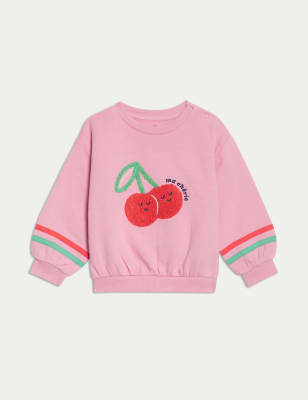 

Girls M&S Collection Cotton Rich Cherry Embroidery Sweatshirt (0-6 Yrs) - Pink, Pink