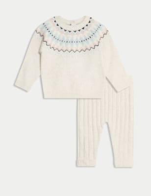 

Girls M&S Collection 2pc Fair Isle Knitted Outfit (0-3 Yrs) - Cream Mix, Cream Mix