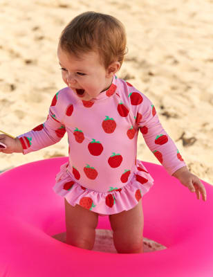 

Girls Strawberry Print Long Sleeve Swimsuit (0-3 Yrs) - Lilac Mix, Lilac Mix