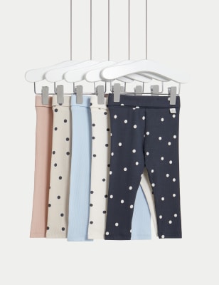 

Girls M&S Collection 5pk Cotton Rich Spot Print Leggings (0-3 Yrs) - Multi, Multi