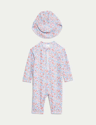 

Girls M&S Collection 2pc Floral Swimsuit and Hat (0-3 Yrs) - Multi, Multi