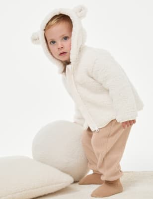 

Girls M&S Collection Fleece Hooded Jacket (0-3Yrs) - Cream, Cream