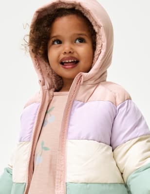 

M&S Collection Wattierter Mantel mit Teddyfutter und Stormwear™ (0-3 J.) - Pink Mix, Pink Mix