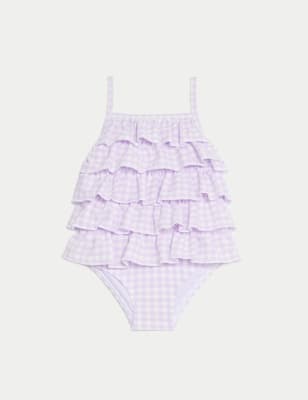 

Girls M&S Collection Gingham Swimsuit (0-3 Yrs) - Lilac Mix, Lilac Mix