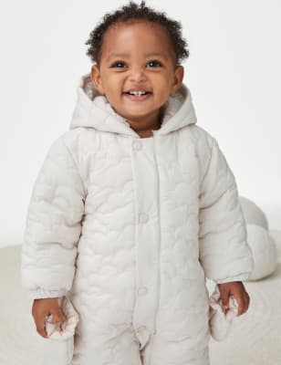 

Girls M&S Collection Padded Snowsuit (0-3 Yrs) - Cream, Cream