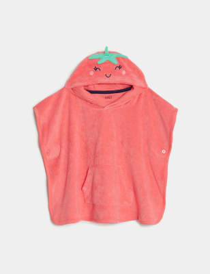 

M&S Collection Poncho de rizo con diseño de fresas (0-3 años) - Red Mix, Red Mix
