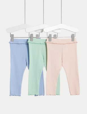 

Girls M&S Collection 3pk Cotton Rich Leggings (0-3 Yrs), Multi