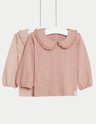 

Girls M&S Collection 2pk Pure Cotton Collared Tops (0-3 Yrs) - Pink Mix, Pink Mix