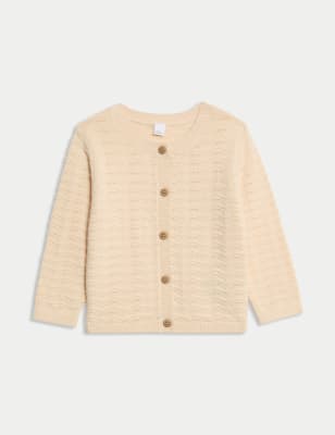 

Girls M&S Collection Pure Cotton Pointelle Cardigan (0-3 Yrs), Peach