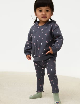 

M&S Collection Conjunto de 2 piezas de algodón con diseño de florecillas(0-3 años) - Charcoal Mix, Charcoal Mix