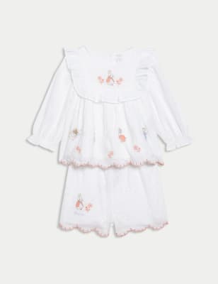 

M&S Collection 2-teiliges Peter Rabbit™-Outfit aus reiner Baumwolle (0-3 Jahre) - White Mix, White Mix