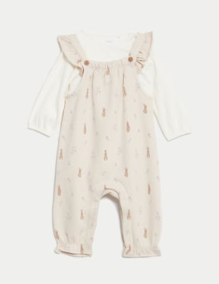 

Girls M&S Collection Cotton Rich Peter Rabbit™ Dungaree Outfit (0-3 Yrs) - Calico Mix, Calico Mix