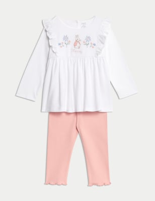 

Girls M&S Collection 2pc Cotton Rich Peter Rabbit™ Outfit (0-3 Yrs) - White Mix, White Mix