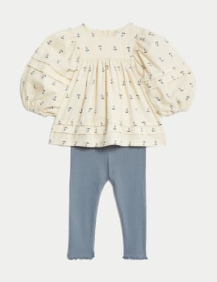 

Girls M&S Collection 2pc Cotton Rich Outfit (0-3 Yrs) - Ecru Mix, Ecru Mix