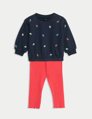 

Girls M&S Collection 2pc Cotton Rich Floral Outfit (0-3 Yrs) - Navy Mix, Navy Mix