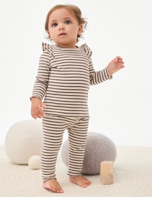 

Girls M&S Collection 2pc Cotton Rich Striped Outfit (0-3 Yrs) - Cream Mix, Cream Mix