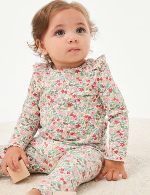 

Girls M&S Collection 2pc Cotton Rich Ditsy Floral Outfit (0-6 Yrs) - White Mix, White Mix