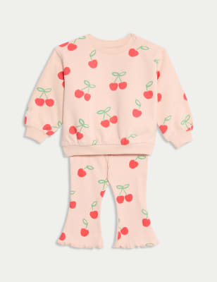 

M&S Collection Conjunto de 2 piezas de algodón con estampado de cerezas (0-6 años) - Pink Mix, Pink Mix