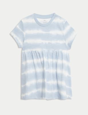 

Girls M&S Collection Pure Cotton Tie Dye Jersey Dress (0-3 Yrs), Blue Mix