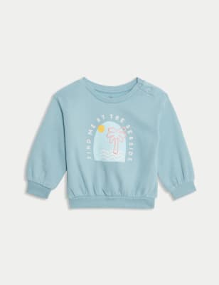 

Girls M&S Collection Cotton Rich Seaside Sweatshirt (0-3 Yrs), Turquoise Mix