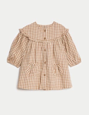 

Girls M&S Collection Pure Cotton Gingham Dress (0-8 Yrs) - Neutral, Neutral