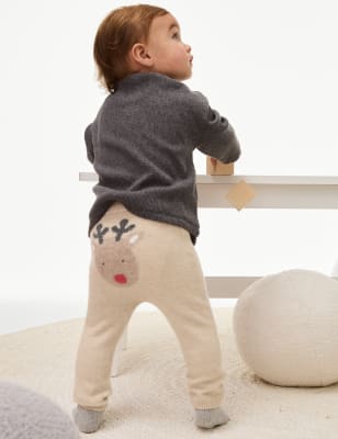 

Boys M&S Collection Reindeer Elasticated Waist Leggings (0-3 Yrs) - Neutral, Neutral