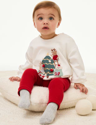 

M&S Collection Conjunto de 2 piezas de algodón navideño (0-3 años) - Multi, Multi