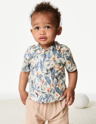 

Boys M&S Collection Pure Cotton Toucan Shirt (0 Mths-3 Yrs) - Cream Mix, Cream Mix