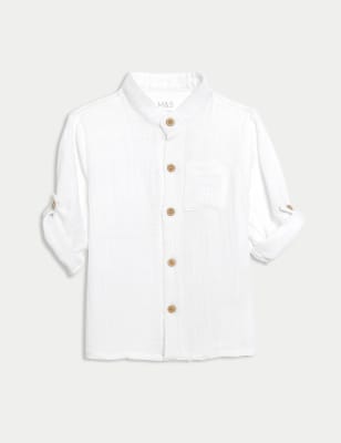 

Boys M&S Collection Pure Cotton Shirt (0-3 Yrs) - White, White
