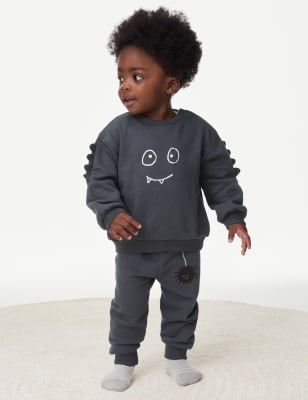 

Boys M&S Collection 2pc Cotton Rich Halloween Monster Outfit (0-3 Yrs) - Charcoal, Charcoal