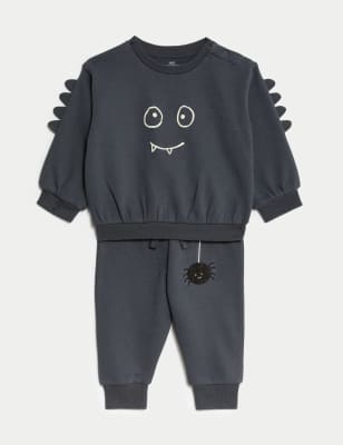 

Boys M&S Collection 2pc Cotton Rich Monster Outfit (0-3 Yrs) - Charcoal, Charcoal