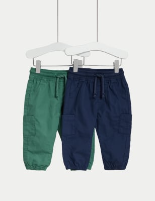 

Boys M&S Collection 2pk Pure Cotton Cargo Trousers (0-3 Yrs) - Multi, Multi