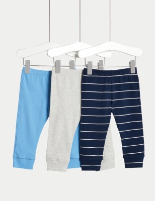 

Boys M&S Collection 3pk Pure Cotton Striped Leggings (0-3 Yrs) - Blue Mix, Blue Mix