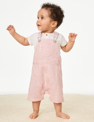 

Boys M&S Collection Pure Cotton Striped Outfit (0-3 Yrs) - Red Mix, Red Mix