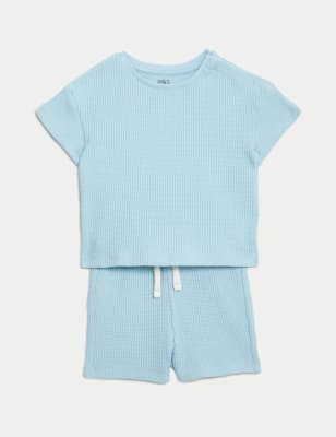 

M&S Collection Conjunto de 2 piezas de algodón (0-3 años) - Blue, Blue