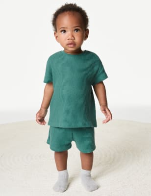 

M&S Collection 2-teiliges Outfit mit hohem Baumwollanteil (0-3 J.) - Green, Green
