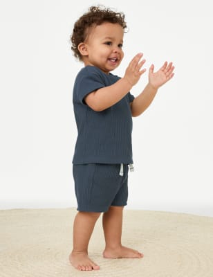 

M&S Collection Conjunto de 2 piezas de algodón (0-3 años) - Charcoal, Charcoal
