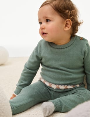 

Boys M&S Collection 2pc Peter Rabbit™ Knitted Fair Isle Outfit (0-3 Yrs) - Green Mix, Green Mix