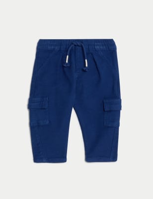 

Boys M&S Collection Cotton Rich Cargo Trousers (0-3 Yrs) - Navy, Navy