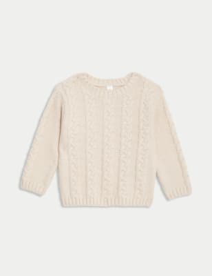 

Boys M&S Collection Cotton Rich Cable Knit Jumper (0-3 Yrs) - Cream, Cream