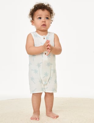 

Boys M&S Collection Pure Cotton Palm Tree Romper (0-3 Yrs) - White Mix, White Mix