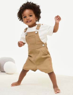 

M&S Collection 2-teiliges Outfit aus reiner Baumwolle (0-3 J.) - Brown Mix, Brown Mix