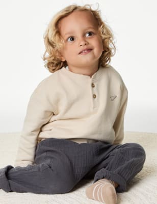 

M&S Collection Sudadera 100% algodón con diseño de dinosaurios (0-3 años) - Cream, Cream