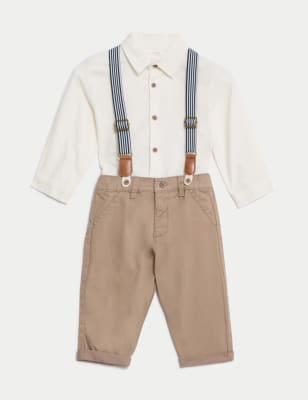 

Boys M&S Collection 3pc Cotton Rich Outfit (0-3 Yrs) - Brown Mix, Brown Mix