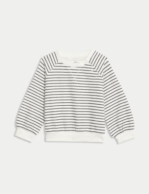 

M&S Collection Gestreiftes Sweatshirt mit hohem Baumwollanteil (0-3 Jahre) - Cream Mix, Cream Mix