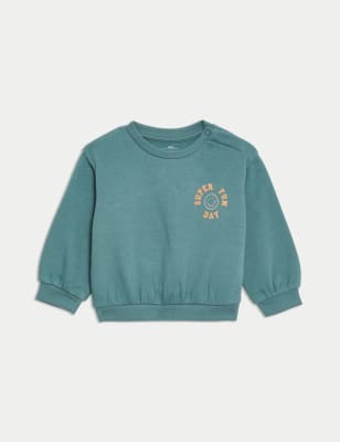 

Boys M&S Collection Cotton Rich Fun Day Sweatshirt (0-3 Yrs) - Green, Green
