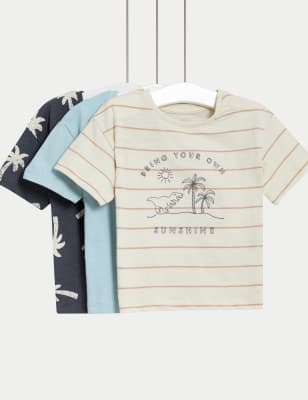 

Boys M&S Collection 3pk Pure Cotton T-Shirts (0-3 Yrs) - Multi, Multi