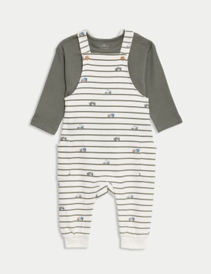 

Boys M&S Collection 2pc Cotton Rich Striped Transport Outfit (0-3 Yrs) - Green Mix, Green Mix